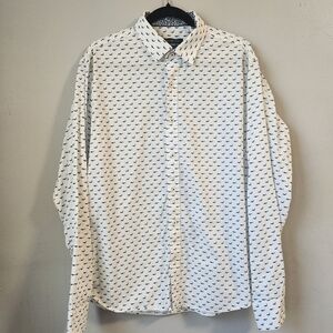 Bugatchi Men's Long Sleeve Whale Print‎ Button Down Shirt